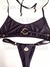 Conjunto HOTWIFE DAMA DE ESPADAS na cor preta com estampa em dourada. na internet