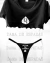 Conjunto Underboob HOTWIFE preta ou branca com estampa 03 Dama de Espadas em branco ou preto + calcinha em preto ou branco com estampa 16 PUTA DE CORNO em branco ou preto.