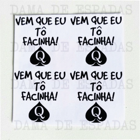 REF 247. TATUAGEM TEMPORÁRIA VEM QUE EU TÔ FACINHA. - comprar online