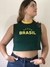 Musculosa Crop verde al cuerpo