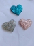 Aplique Coração Com Glitter Em Resina