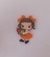 Aplique Em Biscuit Menina Com Vestido Laranja E O Quadro Escolar Na Mão - Unid