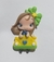 Aplique Em Biscuit Menina Com Cabelo Castanho De Carrinho E Laço Com Uma Estrela amarela Na Cabeça- Tam 6 Cm - Unid
