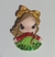 Aplique Em Biscuit Menina Com Saia Verde, Cabelos Castanhos E Laço Grande Na Cabeça- Unid-