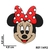 Aplique De Emborrachado Rosto Da Minnie Com Laço Vermelho e Poá Branco - Unid.