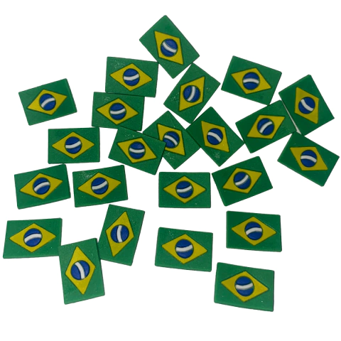 Aplique De Emborrachado Bandeira do Brasil Tam. 1,5 Cm- Unid
