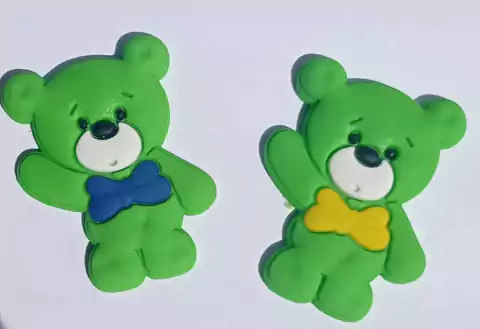 Aplique De Emborrachado Urso Com Laço Gravatinha - Unid