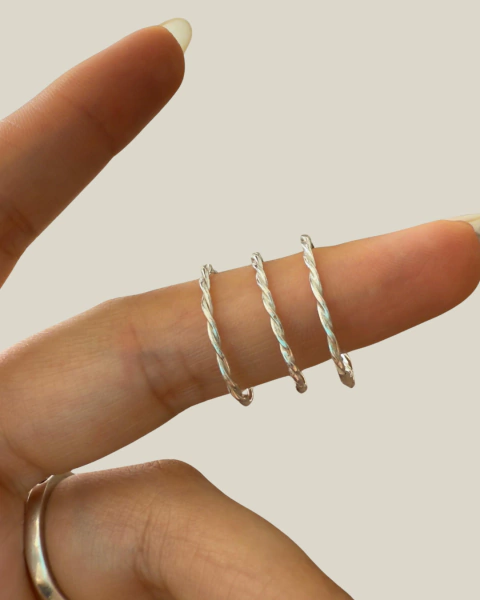 Argolla Trenza en plata ley 950