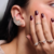 Anillo solitario en Plata con circón cuadrado y de adorno - comprar online