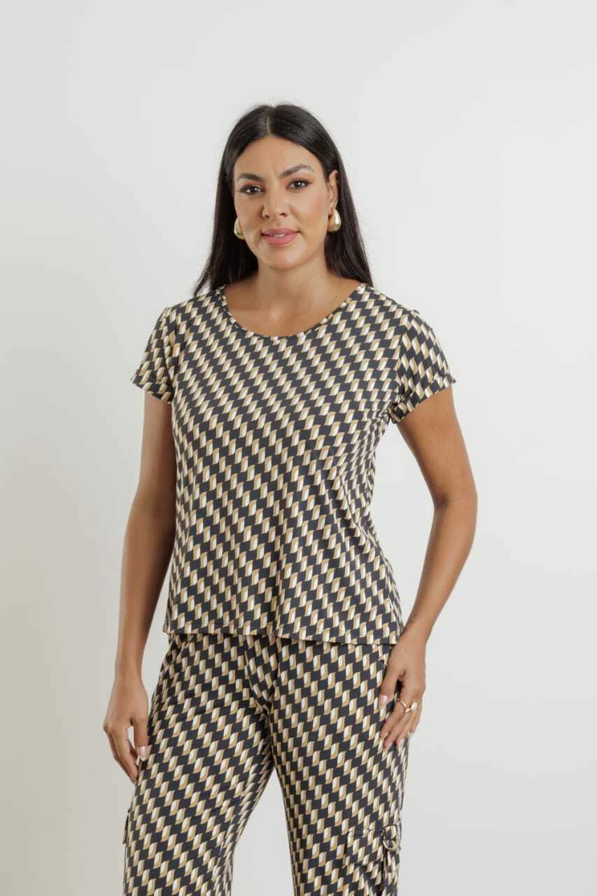 Blusa Botões Costas Estampa Pinguim