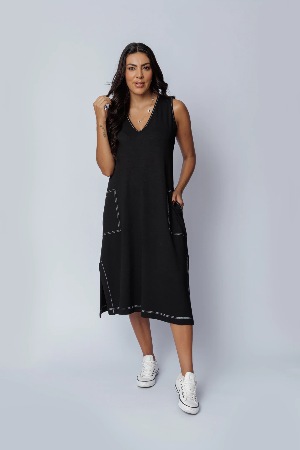 Vestido Midi Clara Preto