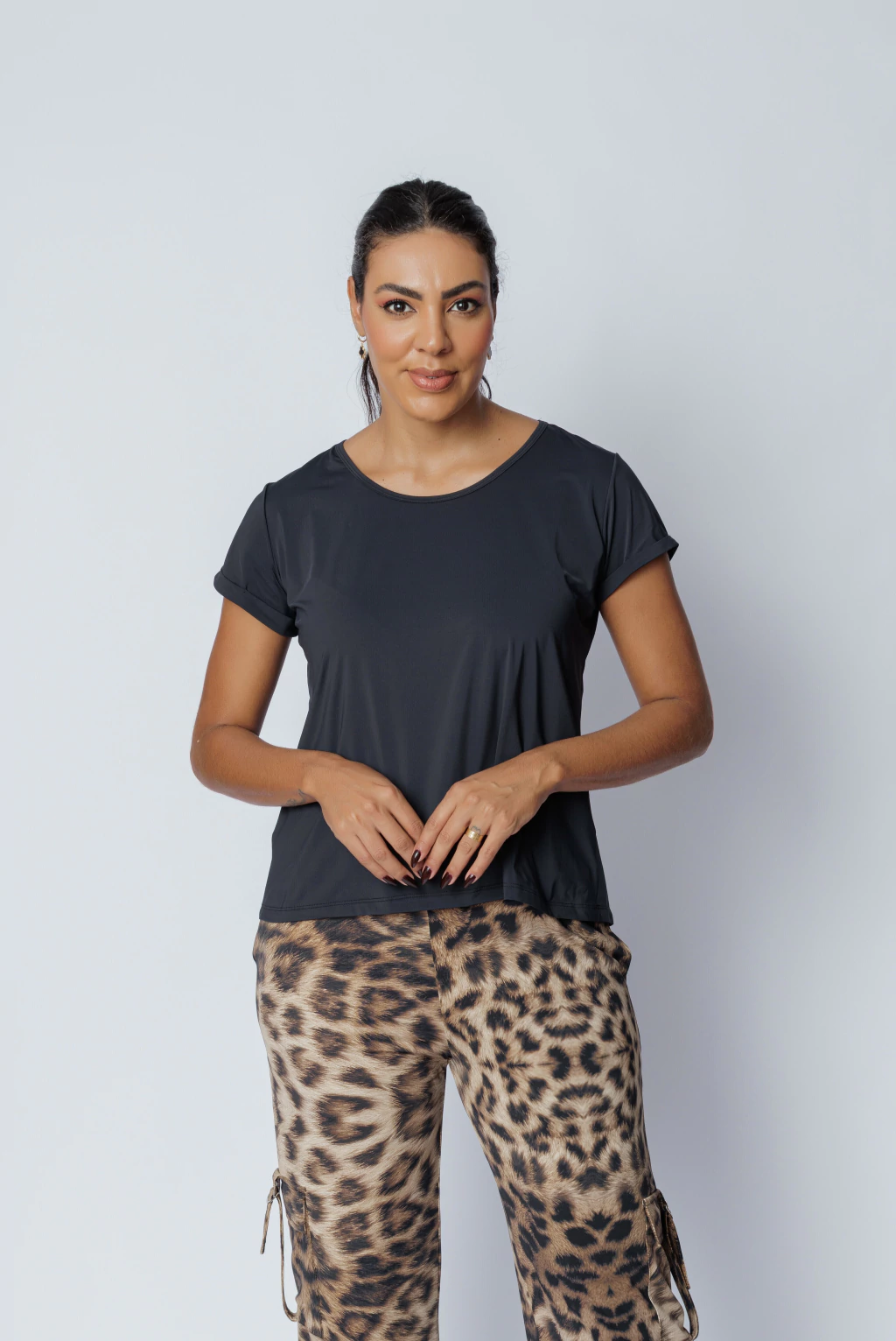 Blusa Botões Costas Preta
