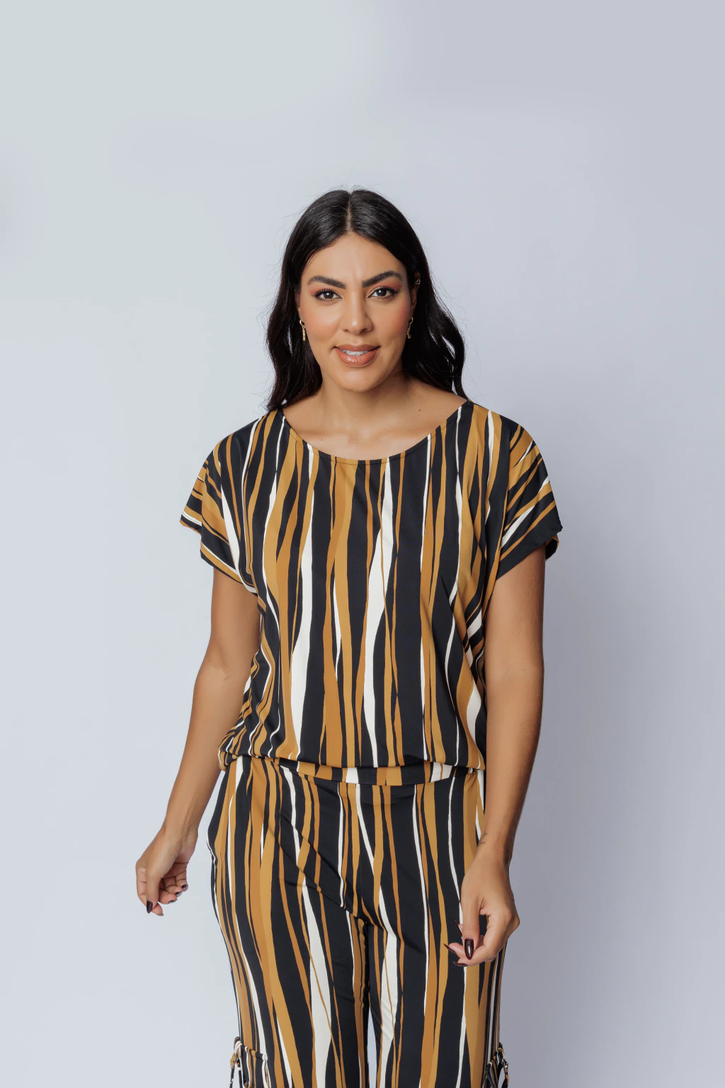 Blusa Lírio Estampa Caramelo