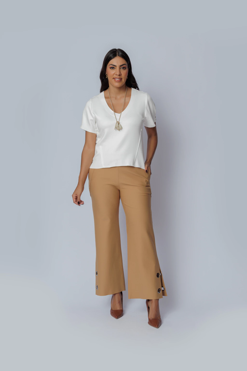 Calça Ilhós Caramelo