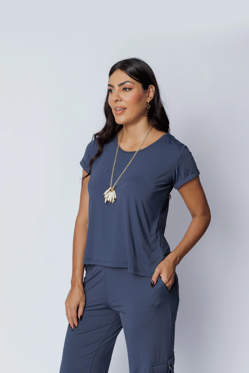 Blusa Botões Costas Marinho