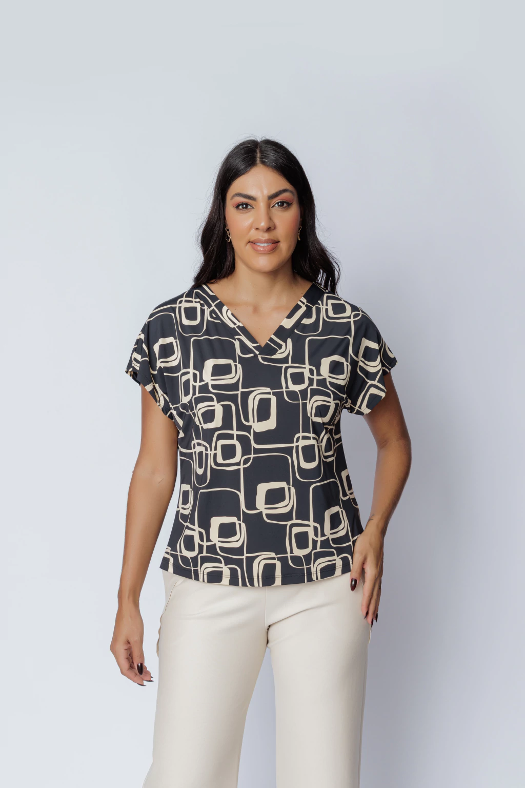 Blusa Samira Estampa Quadros