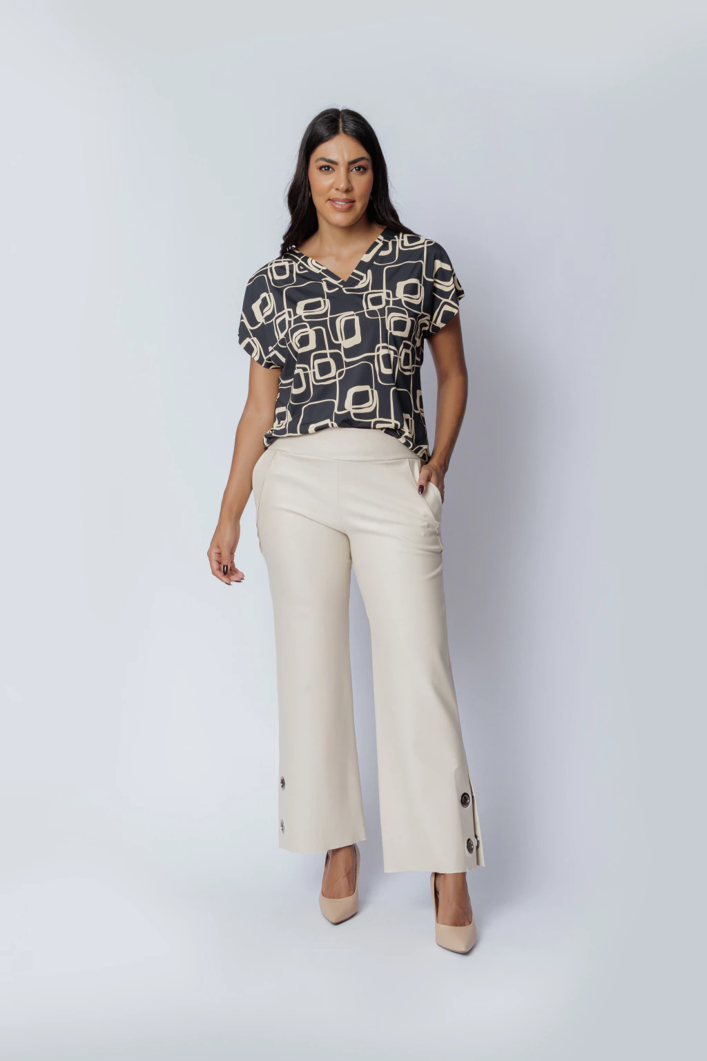 Calça Ilhós Areia