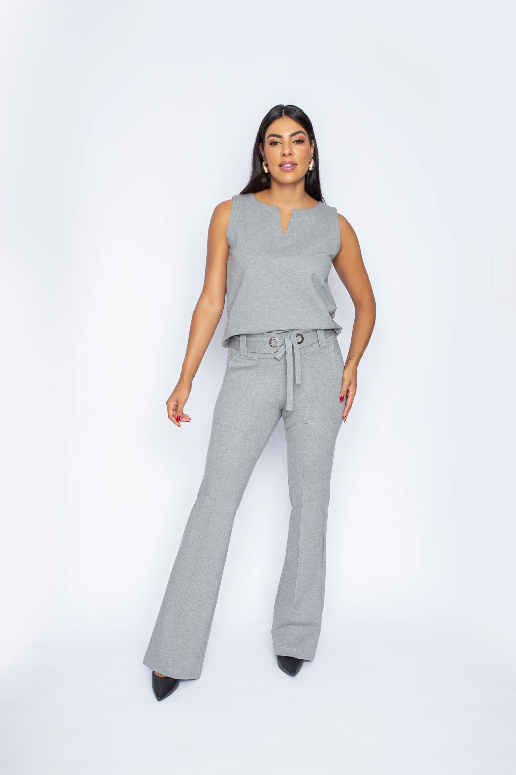 Conjunto Sara Cinza Mescla