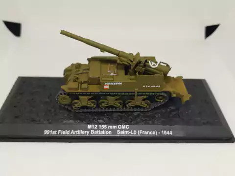 Colecao Carros de Combate Edicao 13 M12 155 mm GMC 991st Battalion Saint-Lo France 1944 - sem fasciculo