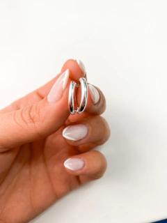 Argollas Viza 1,4 cm Acero Blanco