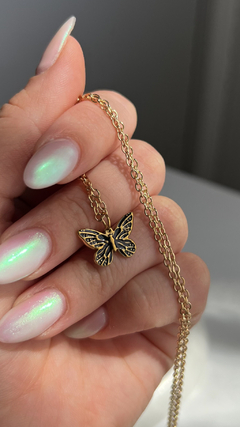 Cadena Mariposa Black | Acero Dorado