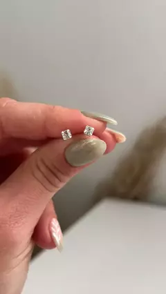 Abridores cristal cuadrado | Plata 925 en internet