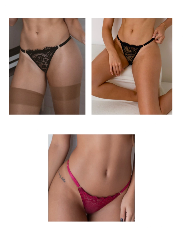 Kit 3 calcinhas de renda Lírio, Nina e Kate — Florence Intimates