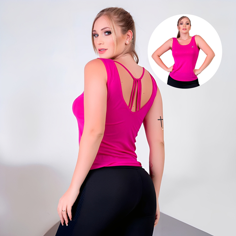 Camiseta fitness regata Femininna Dryfit strappy caminhada Treino academia