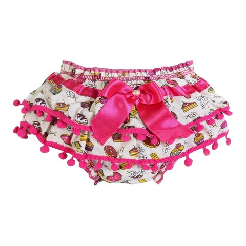 Calcinha Bunda Rica Pompom Bebê Infantil Cobre Fralda Antialérgica Atacado