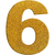 Número 12cm Glitter Ouro - 0 - 9