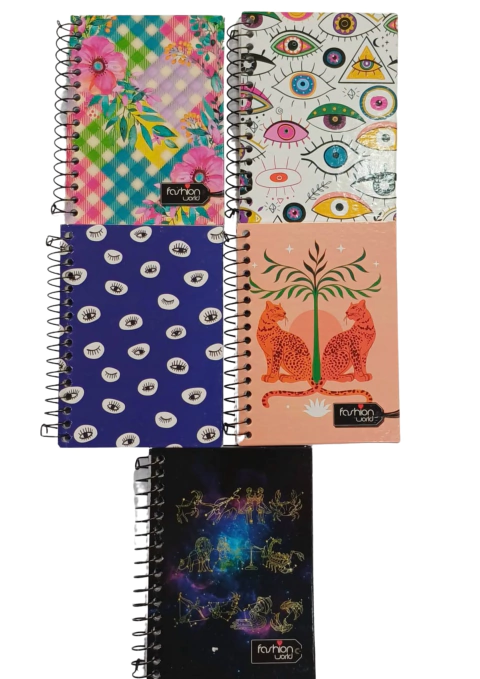 Fashion World caderneta capa dura 80 fls Kit