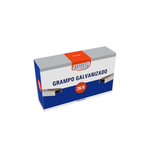 Grampo galvanizado 26/6 1000unid BRW