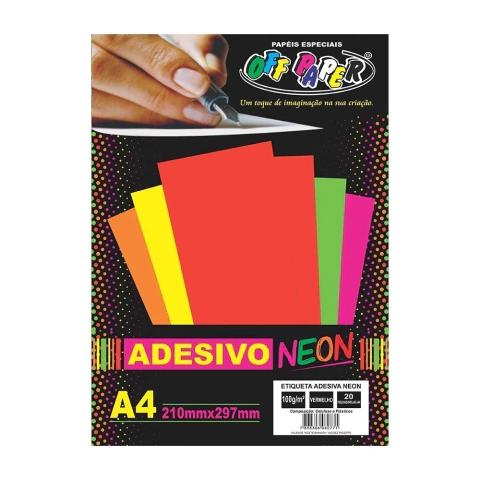 Etiqueta Neon Adesiva Vermelho 100gr