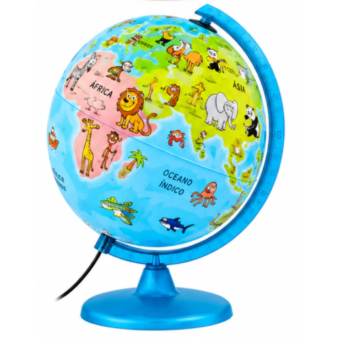 Globo Luminoso Mappa e Mondo 25cm bi-volt Tecnodidattica
