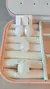 Conjunto Brinco, pingente e anel Oval Briolet Pedra Natural Quartzo Branco - Prata 925