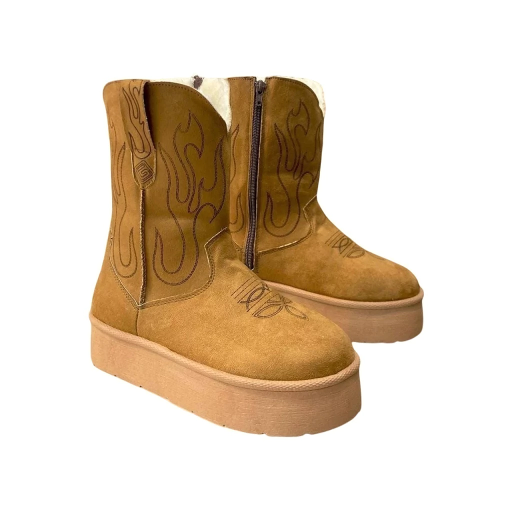 BOTAS TIPO UGG VAQUERAS AFELPADAS COLOR MIEL