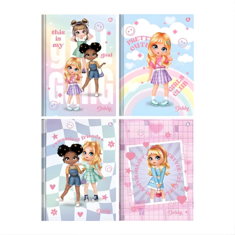 CADERNO 1/4 BROCHURA 80 Fls DEBBY - ANIMATIVA