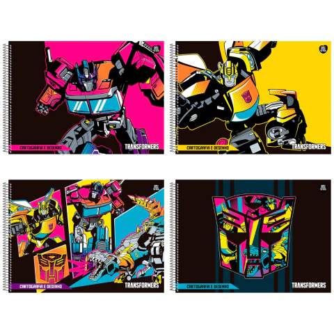 CADERNO DE CARTOGRAFIA E DESENHO 60fls TRANSFORMERS - ANIMATIVA