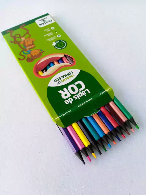 CONJUNTO DE LÁPIS DE COR (12 CORES) ECO SEXTAVADO - LEO&LEO
