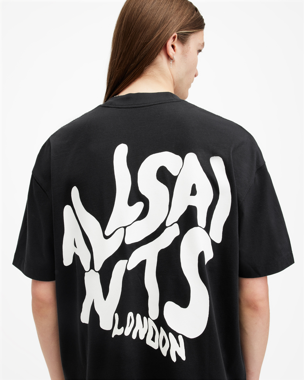 All Saints Orlando Logo Print Oversized T-Shirt thumbnail 3