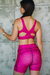 Top Cruzado Animal Print Fucsia