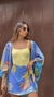 Body Elisa butter yellow com kimono e shorts azul florido use sôffi 