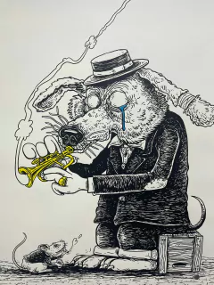 Cachorro e o Rato - Marcio Moreno- 48x66cm - Pr1ntShop