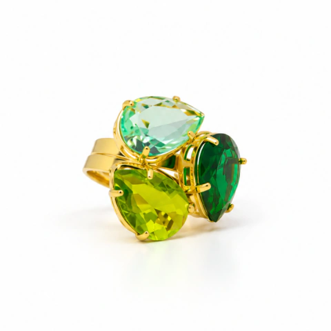 ANILLO MIX VERDE CRISTAL