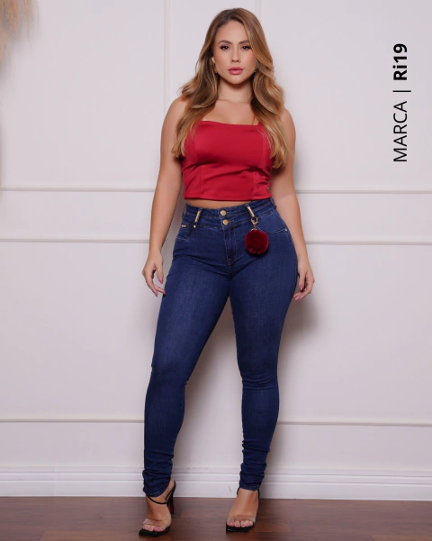 Calça Skinny Cintura Média Levanta Bumbum Premium Ri19 ° 76620 ***