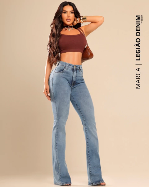 Calça Flare Cintura Alta Levanta Bumbum Legião Denim ᵇʸ Ri19 ° 78376 - comprar online