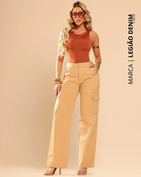 Calça Wide Leg Cintura Alta Legião Denim ᵇʸ Ri19 ° 78534 - comprar online