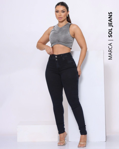 Calça Cigarrete Cintura Alta Levanta Bumbum Sol Jeans - 95371