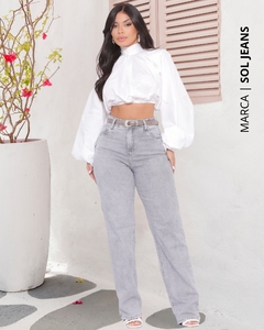 Calça Reta Cintura Alta Sol Jeans ° 95489