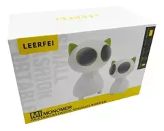 Parlante De Gato Leerfei Multimedia Digital Speaker Pc Tv Color Blanco con verde - M-store
